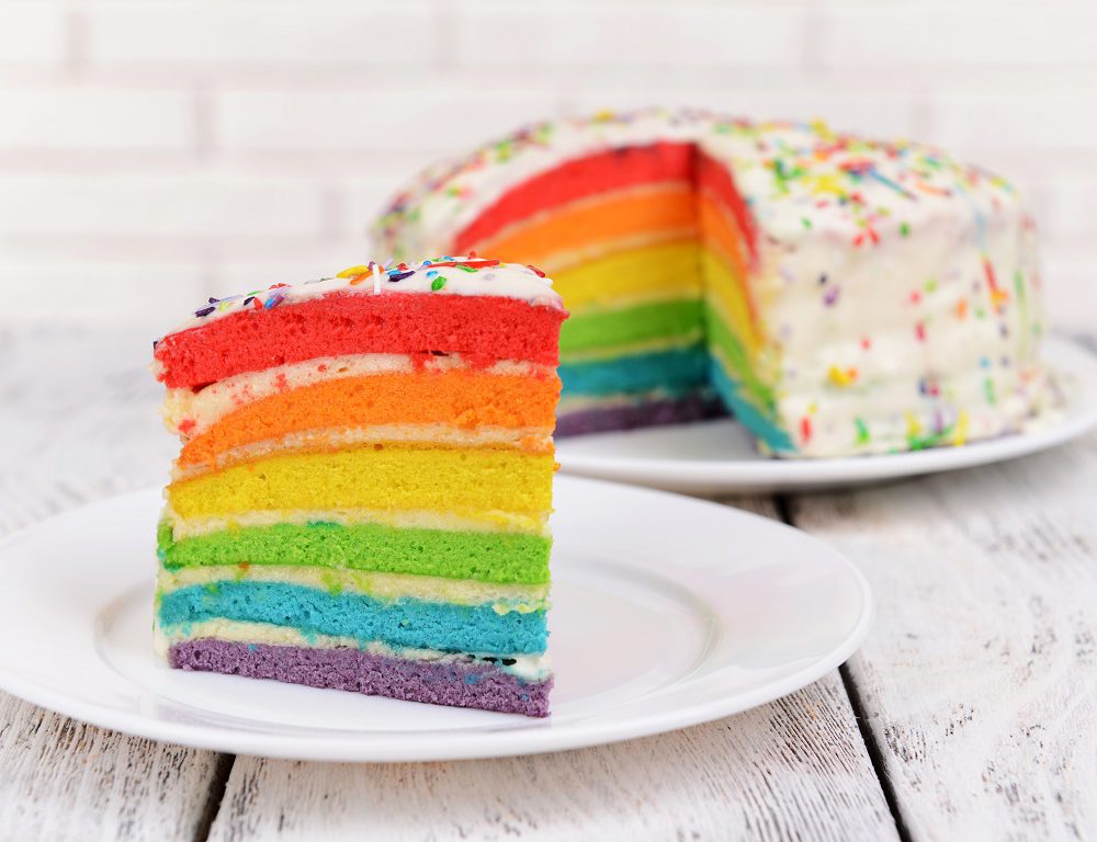 Tarta arcoíris de cumpleaños